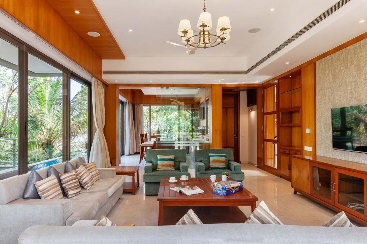 The Blue Horizon By Stayvista - Featuring A Beach-View Villa With A Swimming Pool, Indoor Games, And A Relaxing Balcony Alibag Luaran gambar